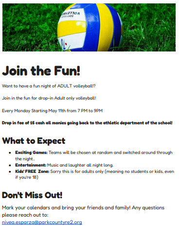 Drop In Volleyball